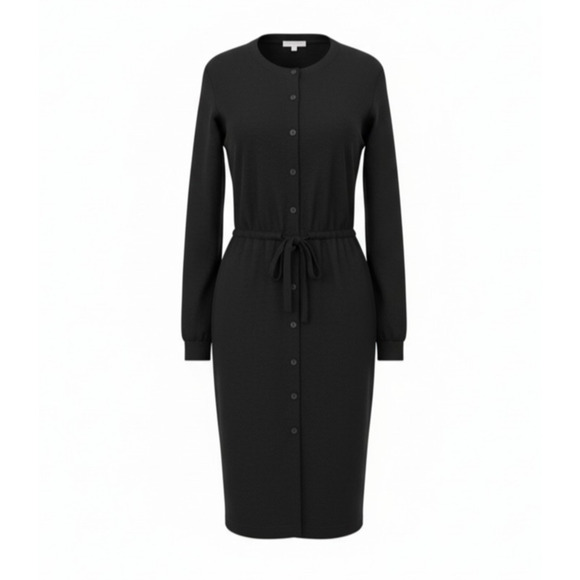 Eileen Fisher Dresses & Skirts - A6 Auth EILEEN FISHER Viscose Jersey Drawstring Waist Button Dress Size PM $208